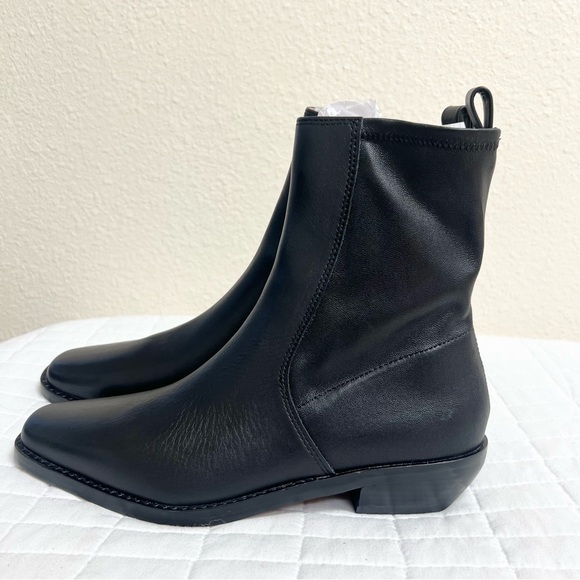 Madewell The Idris Ankle Boot in True Black Leather Size 7 - Picture 6 of 11